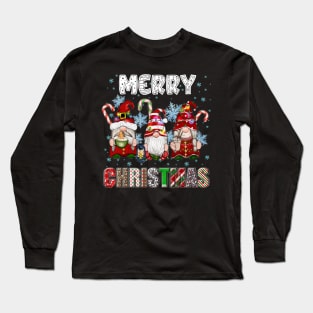 Merry Christmas Gnome Family Funny Xmas Tree Women Men Kids Long Sleeve T-Shirt